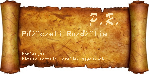 Péczeli Rozália névjegykártya